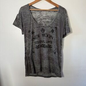 Twilight New Moon Eternal Love Graphic Burnout Tee Grey BP Nordstrom Womens XL